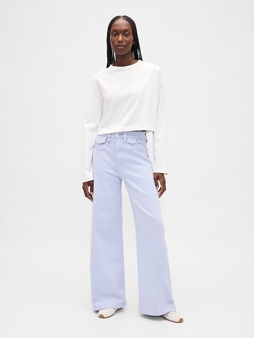 extra high rise stride wide-leg jeans