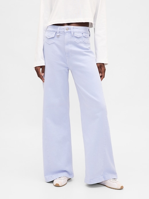 extra high rise stride wide-leg jeans