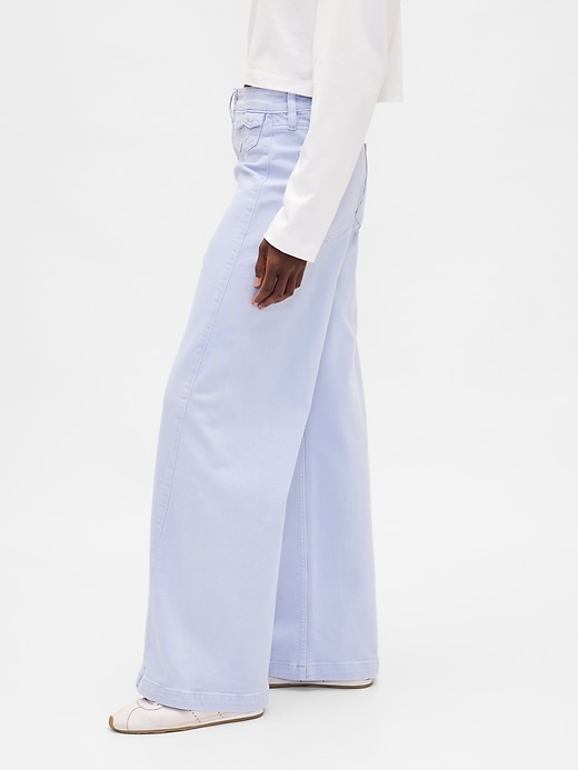 extra high rise stride wide-leg jeans