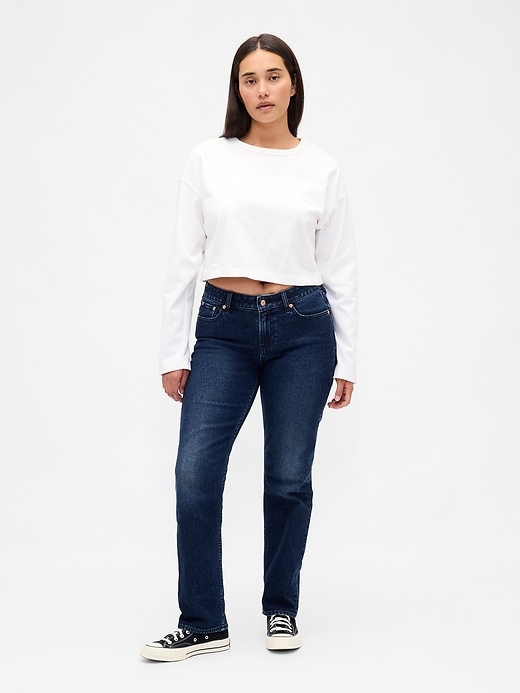 curvy low rise slim straight jeans aus den 90ern