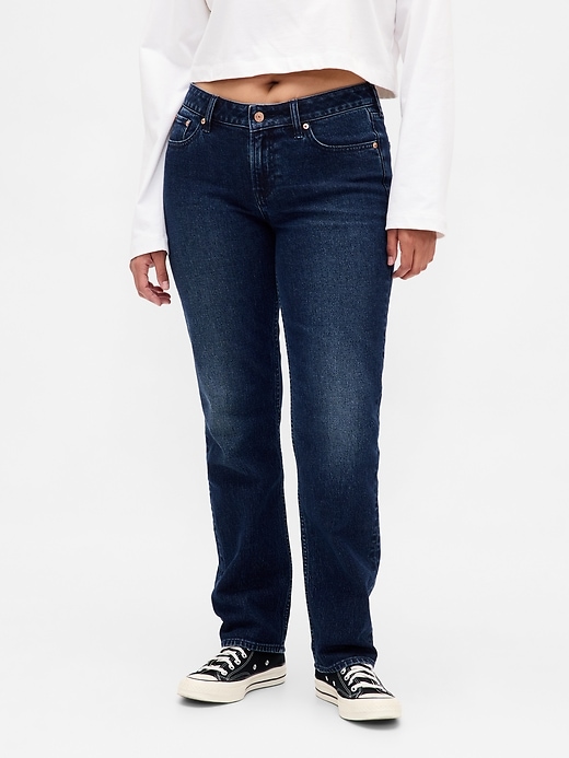 curvy low rise slim straight jeans aus den 90ern