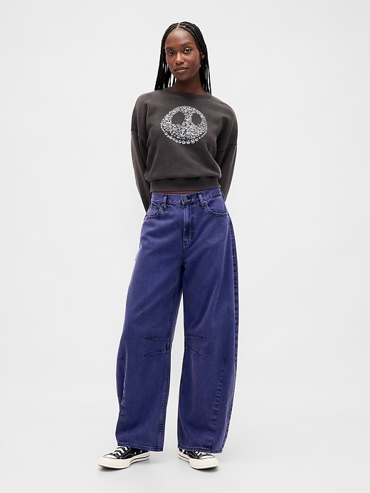 gap × disney tim burtons the nightmare before christmas mid rise ultrasoft barrel jeans