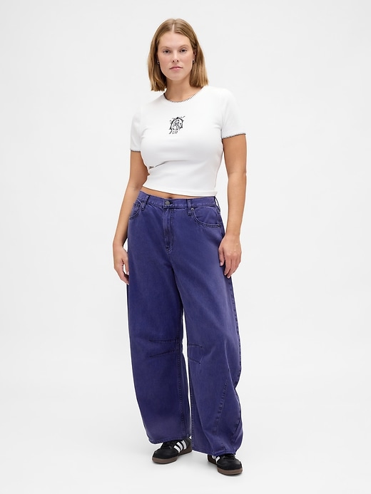 gap × disney tim burtons the nightmare before christmas mid rise ultrasoft barrel jeans