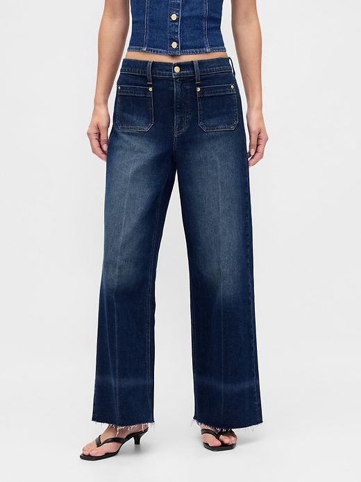 high rise stride wide-leg jeans