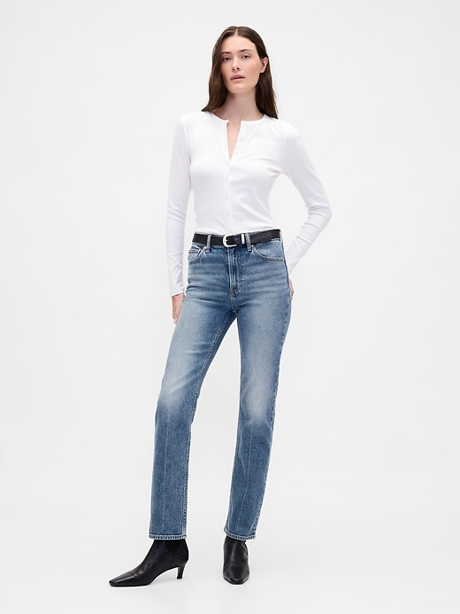 high rise 90s slim straight jeans