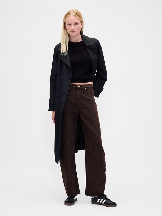 high rise barrel jeans