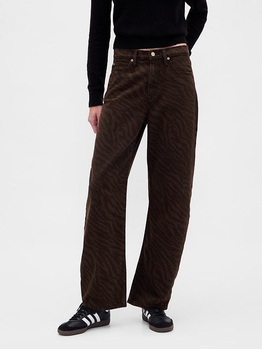 high rise barrel jeans
