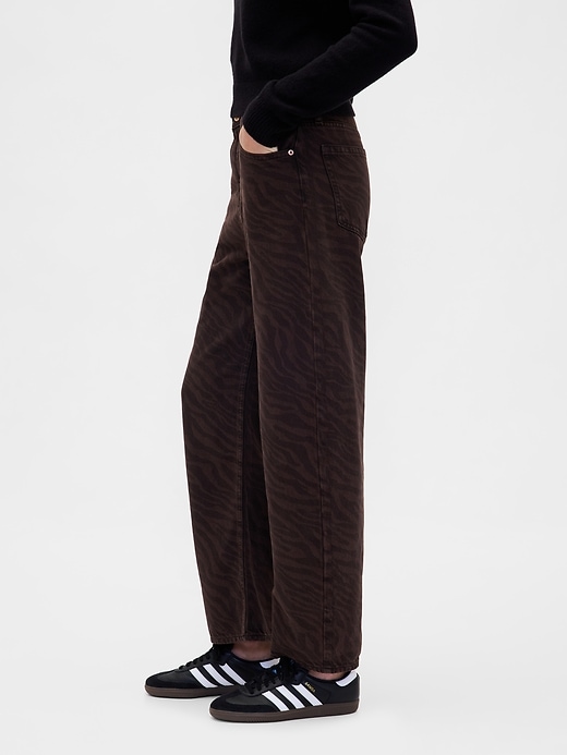 high rise barrel jeans