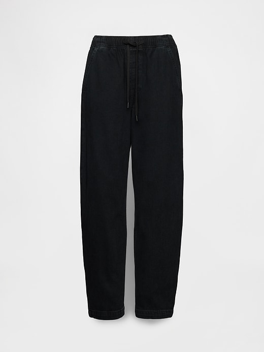 high rise barrel jeans