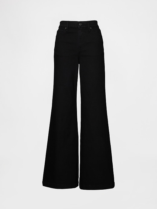 high-rise-jeans mit weitem schlag