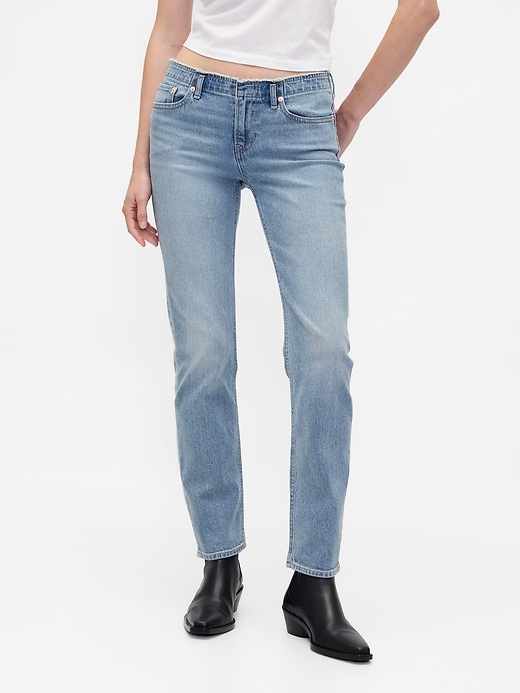 hüftjeans im 90er-jahre-stil schmal geschnitten gerade geschnitten