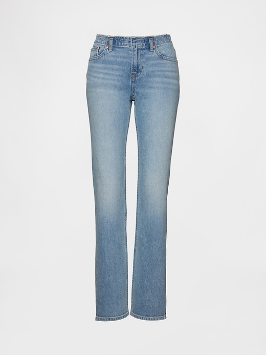 hüftjeans im 90er-jahre-stil schmal geschnitten gerade geschnitten