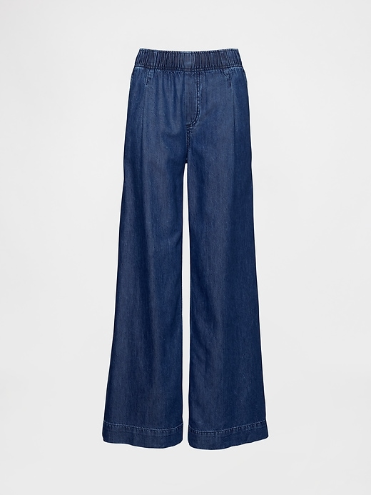 ultrasoft plissee baggy jeans mit mittelhohem bund und falten