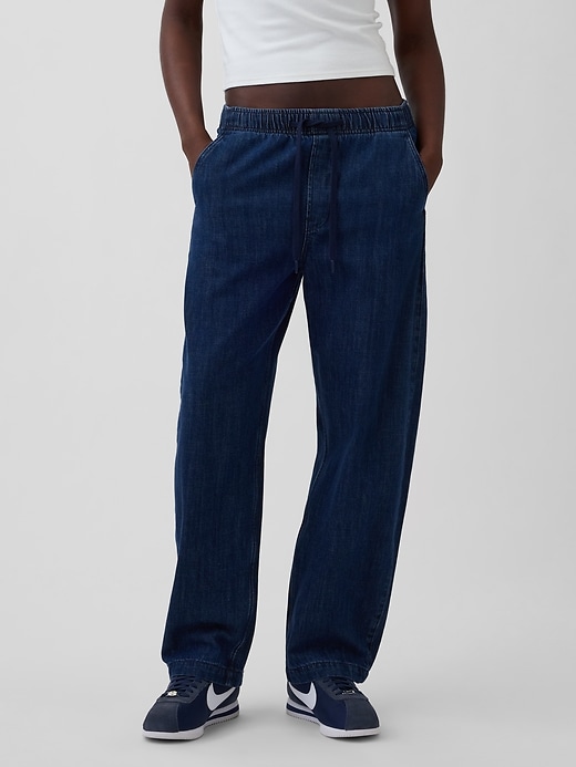 high rise easy barrel jeans