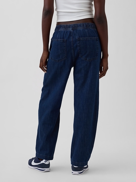 high rise easy barrel jeans