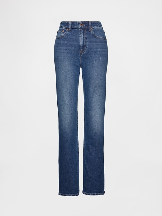 curvy high rise slim straight jeans im 90er-jahre-stil mit geradem bein und schmalem schnitt.