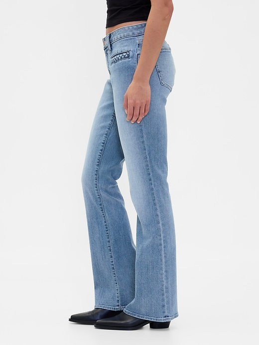 low rise braid pocket long lean jeans