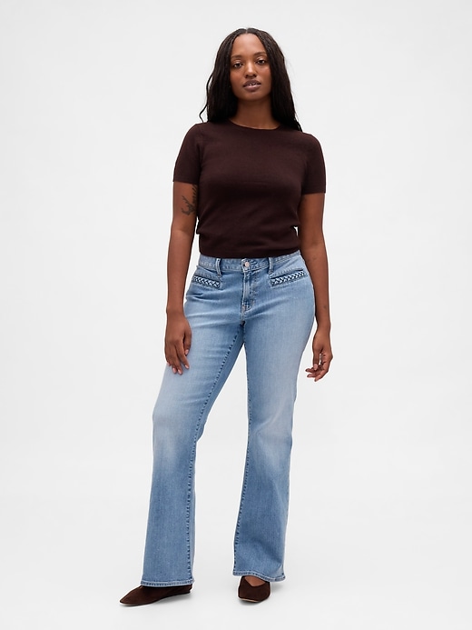 low rise braid pocket long lean jeans