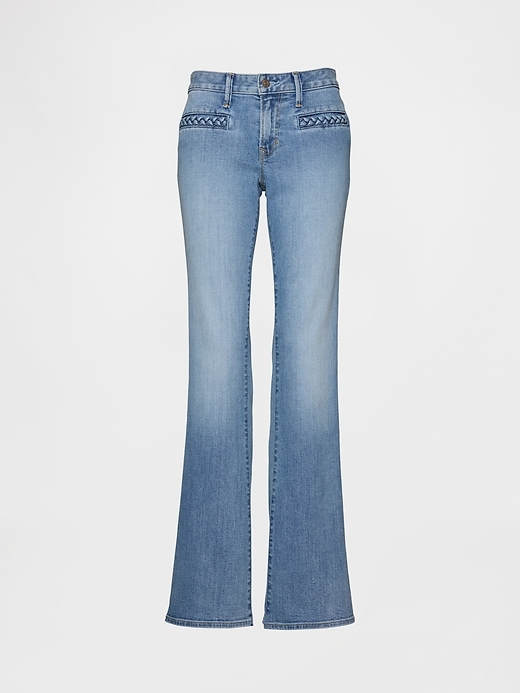 low rise braid pocket long lean jeans