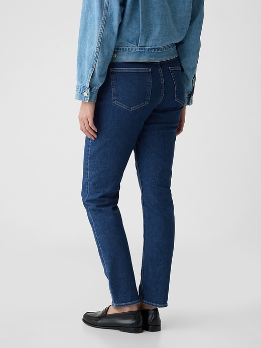 vintage slim jeans mit mittelhohem bund