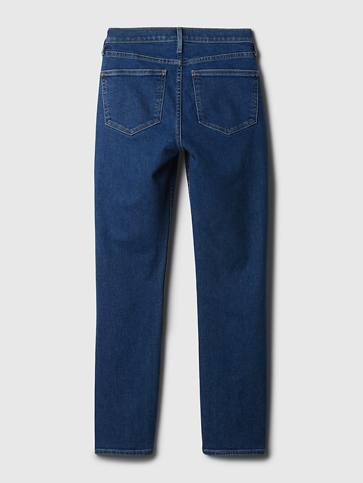 vintage slim jeans mit mittelhohem bund