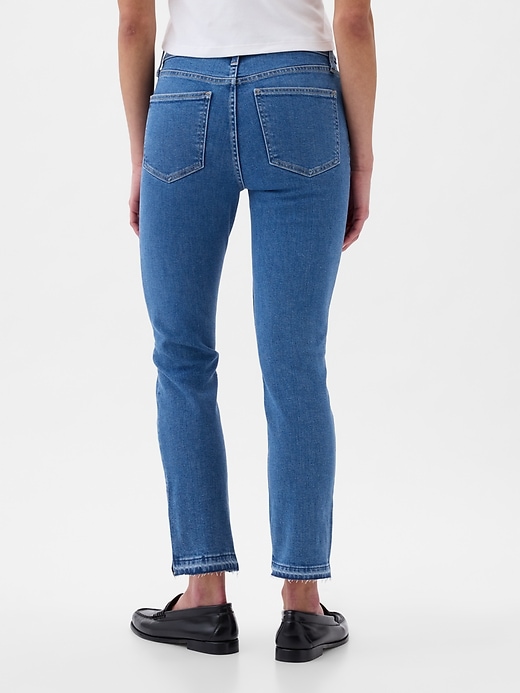 vintage slim jeans mit mittelhohem bund
