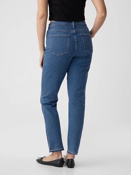 vintage slim jeans mit mittelhohem bund