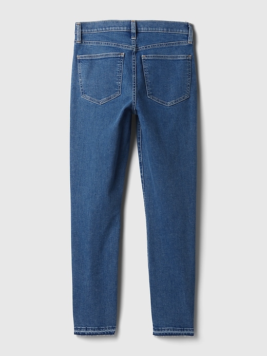vintage slim jeans mit mittelhohem bund