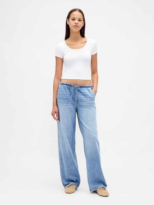 hüftjeans aus ultraweichem lockerem 90er-jahre-stil