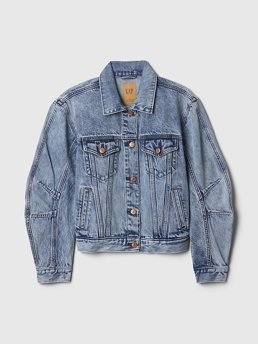 jeansjacke mit ikonischen barrel-Ärmeln