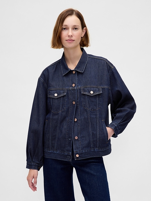 ultraweiche übergroße icon-jeansjacke mit ballonärmeln