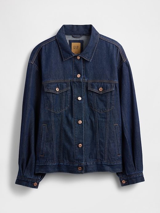 ultraweiche übergroße icon-jeansjacke mit ballonärmeln