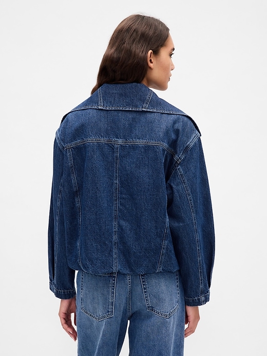 oversize-jeansjacke im cocoon-stil