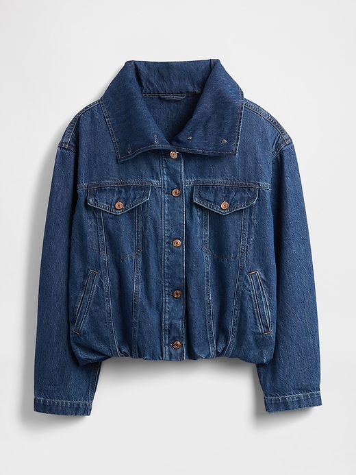 oversize-jeansjacke im cocoon-stil