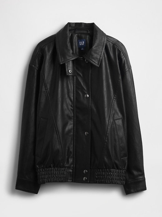 oversized-jacke aus veganem leder