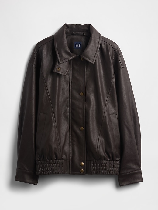 oversized-jacke aus veganem leder