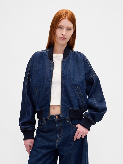 ultrasoft denim bomberjacke