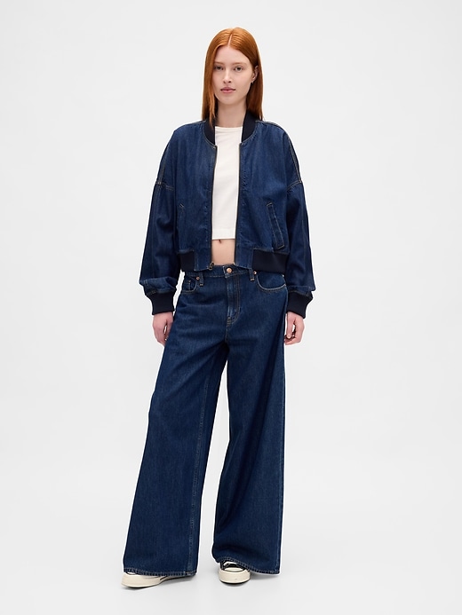 ultrasoft denim bomberjacke