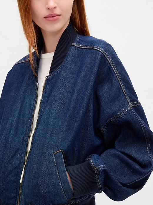 ultrasoft denim bomberjacke