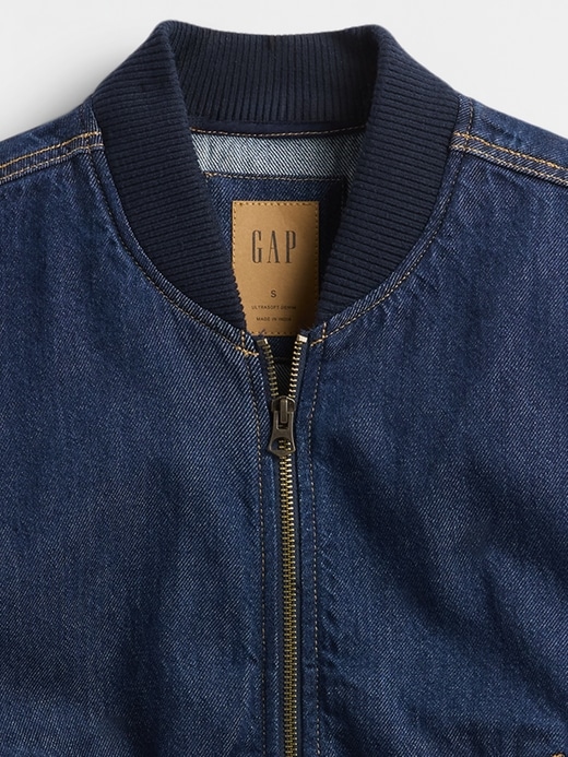 ultrasoft denim bomberjacke