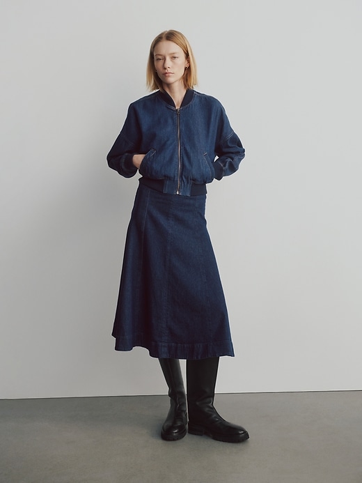 ultrasoft denim bomberjacke