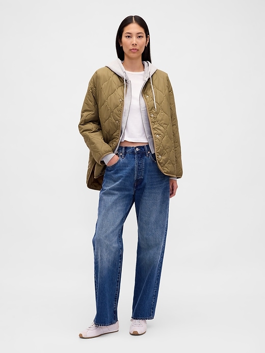 recycelte leichte übergroße steppjacke mit futter