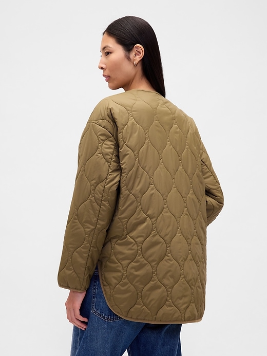 recycelte leichte übergroße steppjacke mit futter