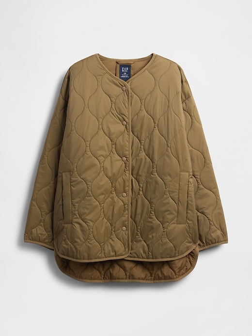 recycelte leichte übergroße steppjacke mit futter