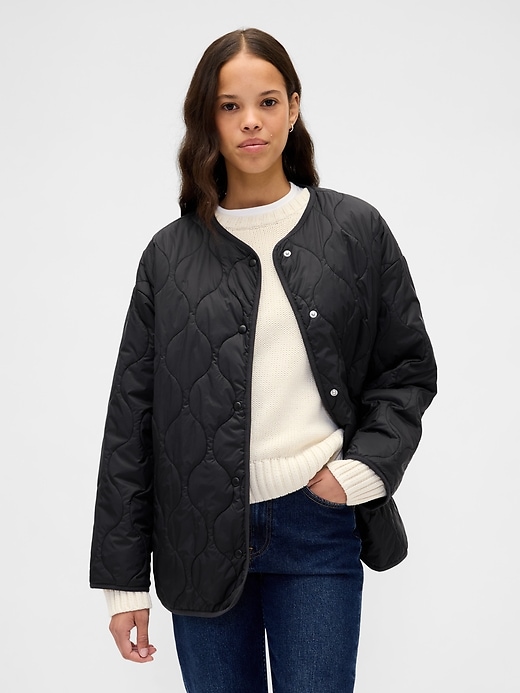 recycelte leichte übergroße steppjacke mit futter