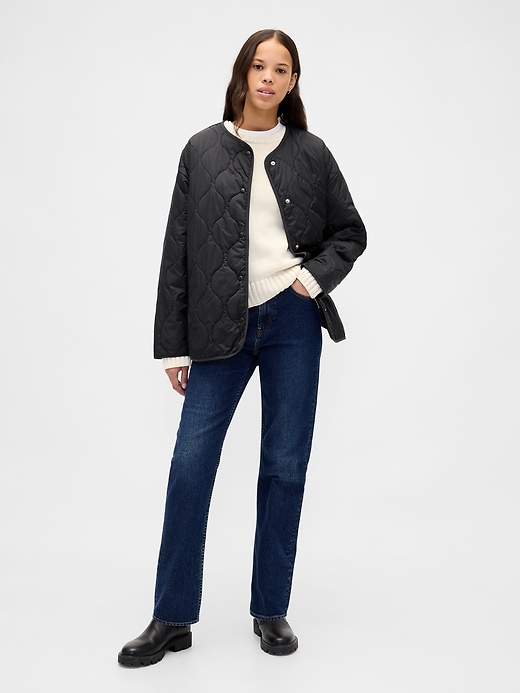 recycelte leichte übergroße steppjacke mit futter