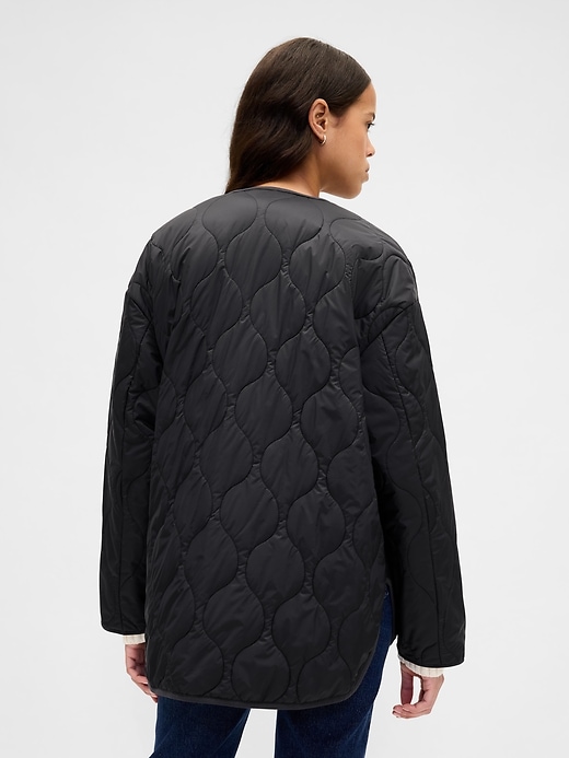 recycelte leichte übergroße steppjacke mit futter