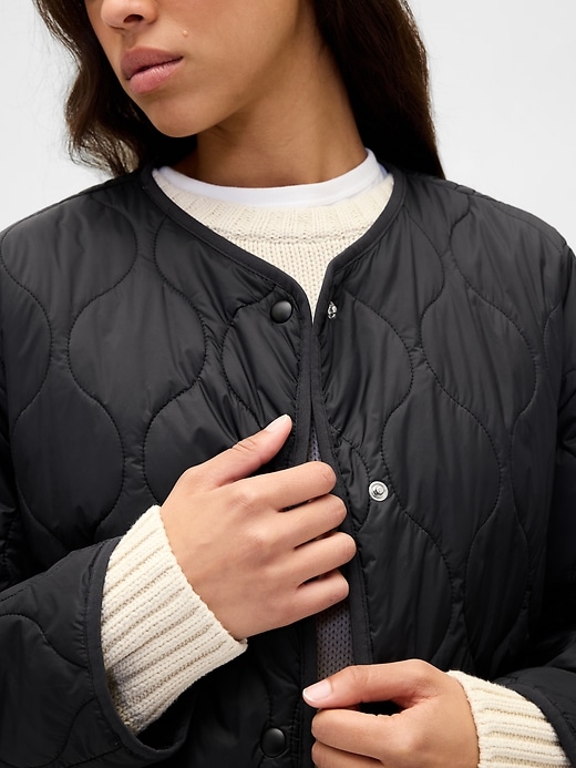 recycelte leichte übergroße steppjacke mit futter