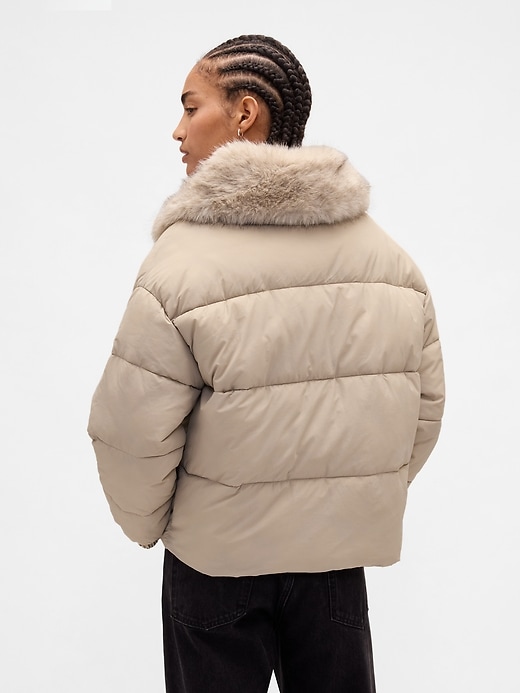 steppjacke mit kunstpelzbesatz