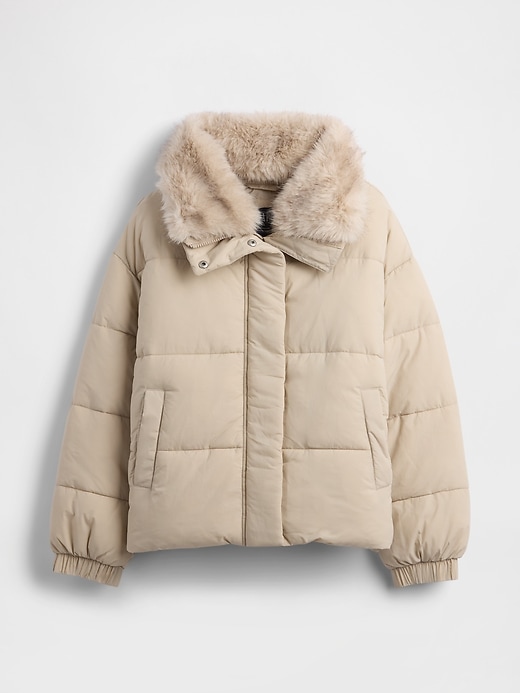 steppjacke mit kunstpelzbesatz